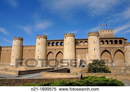 La aljaferia Zaragoza, Arag? n, Autonomous Community of Aragon, Ebro Valley, Spain, Europe View Large Photo Image Stock Photography - La aljaferia Zaragoza, Arag? n, Autonomous Community of Aragon, Ebro Valley, Spain, Europe. Fotosearch