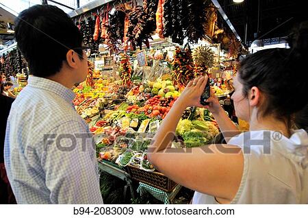 La Boqueria market, Barcelona, Catalonia, Spain View Large Photo Image Stock Photo - La Boqueria market, Barcelona, Catalonia, Spain. Fotosearch