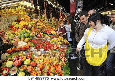 La Boqueria market, Barcelona. Catalonia, Spain View Large Photo Image Stock Photography - La Boqueria market, Barcelona. Catalonia, Spain. Fotosearch