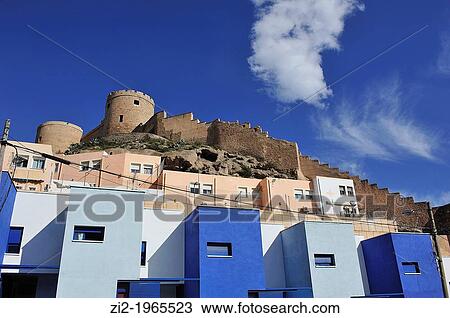 Stock Image - La Chanca neighborhood and Alcazaba. Almeria, Spain. Fotosearch