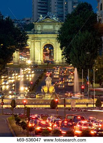 La Cibeles square. Madrid traffic. Calle Alcala. Madrid. Spain View Large Photo Image Stock Photo - La Cibeles square. Madrid traffic. Calle Alcala. Madrid. Spain. Fotosearch