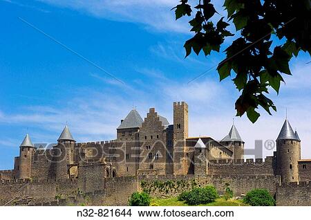 La Cit?, Carcassonne medieval fortified town Aude, Languedoc-Roussillon, France View Large Photo Image Picture - La Cit?, Carcassonne medieval fortified town Aude, Languedoc-Roussillon, France. Fotosearch