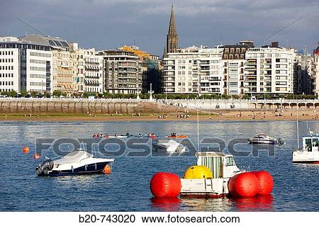 La Concha bay, San Sebastian. Guipuzcoa, Basque Country, Spain View Large Photo Image Stock Image - La Concha bay, San Sebastian. Guipuzcoa, Basque Country, Spain. Fotosearch