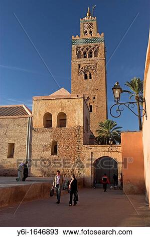 Stock Image - La Koutoubia minaret old city Marrakech Morocco. Fotosearch
