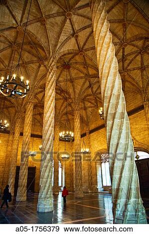 La Lonja de la Seda Silk Exchange World Heritage Site by UNESCO 16th century Valencia Comunidad Valenciana Spain. View Large Photo Image Stock Photo - La Lonja de la Seda Silk Exchange World Heritage Site by UNESCO 16th century Valencia Comunidad Valenciana Spain.. Fotosearch