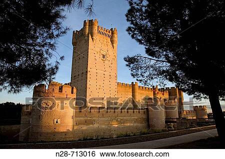 Stock Photograph - La Mota Castle (15th century), Medina del Campo. Valladolid province, Castilla-Le? n, Spain. Fotosearch