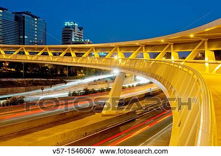 La Paloma bridge and M-30 motorway, night view. Madrid, Spain. View Large Photo Image Stock Photo - La Paloma bridge and M-30 motorway, night view. Madrid, Spain.. Fotosearch