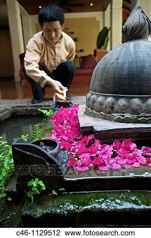 Stock Image - La residence Phou Vao Hotel. Luang Prabang. Laos.. Fotosearch