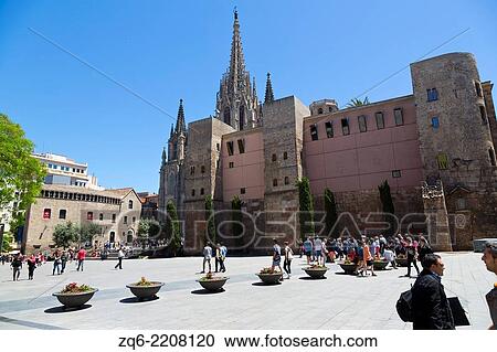 Stock Image - La Seu Cathedral in Barcelona, Spain.. Fotosearch