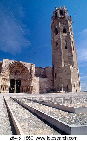 La Seu Vella (old cathedral). Lleida. Catalonia. Spain (1269) View Large Photo Image Stock Image - La Seu Vella (old cathedral). Lleida. Catalonia. Spain (1269). Fotosearch