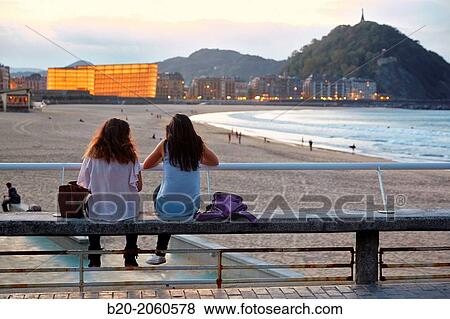 Stock Photo - La Zurriola beach, Kursaal center, Donostia (San Sebastian), Gipuzkoa, Basque Country, Spain. Fotosearch