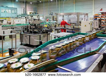 Stock Photo - Labeling and packaging canned vegetables, Green bean, Canning Industry, Agri-food, Logistics Center, Grupo Riberebro, Alfaro, La Rioja, Spain. Fotosearch