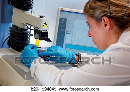 Stock Photography - Laboratory analysis: Tensile test for determining the mechanical properties of biopolymer films Equipment: texturometer TA XT Plus Aname, Texture Analyser. Fotosearch
