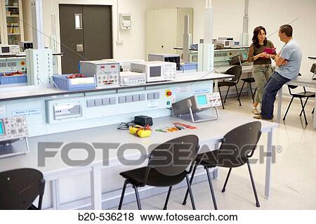 Stock Photo - Laboratory of analogical electronics, Escuela Universitaria Polit? cnica, Universidad del Pais Vasco, San Sebastian, Gipuzkoa, Basque Country, Spain. Fotosearch