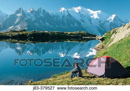 Lac de Chesery and Mont Blanc. Alps, France View Large Photo Image Stock Photo - Lac de Chesery and Mont Blanc. Alps, France. Fotosearch