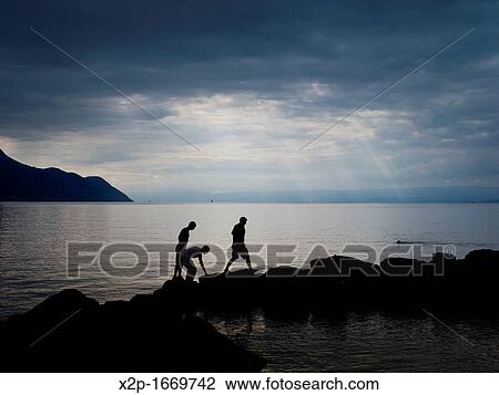 Stock Image - Lac Leman, Leman lake-, Switzerland and France, Europe. Fotosearch