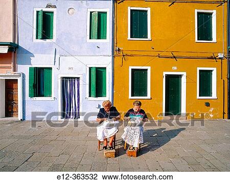 Lace maker. Burano. Veneto. Italy. View Large Photo Image Stock Image - Lace maker. Burano. Veneto. Italy.. Fotosearch