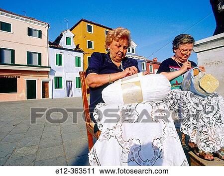 Lacemaker. Burano. Veneto. Italy. View Large Photo Image Stock Image - Lacemaker. Burano. Veneto. Italy.. Fotosearch