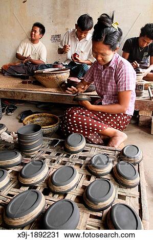 Lacquer craftsman in Bagan, Myanmar, Burma, Asia View Large Photo Image Stock Image - Lacquer craftsman in Bagan, Myanmar, Burma, Asia. Fotosearch
