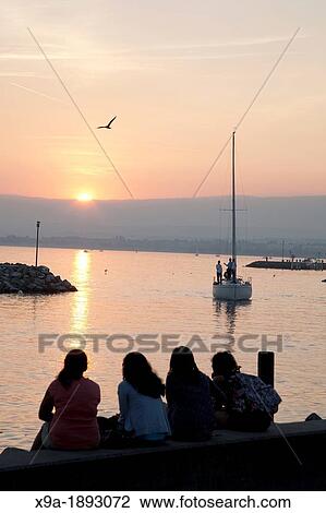 Lake Geneva, Lausanne, Switzerland, Europe View Large Photo Image Stock Image - Lake Geneva, Lausanne, Switzerland, Europe. Fotosearch