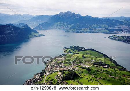Stock Photo - Lake Lucerne viewed from Mount Rigi, Switzerland. Fotosearch