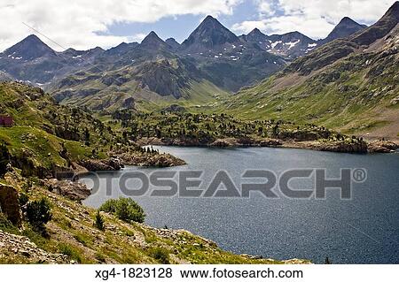 Lake Respomuso - Valle de Tena - Huesca Province - Aragon Pyrenees - Aragon - Spain - Europe View Large Photo Image Stock Photo - Lake Respomuso - Valle de Tena - Huesca Province - Aragon Pyrenees - Aragon - Spain - Europe. Fotosearch