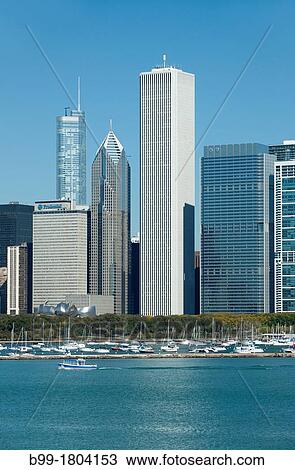 LAKE SHORE SKYLINE DOWNTOWN CHICAGO ILLINOIS USA View Large Photo Image Stock Image - LAKE SHORE SKYLINE DOWNTOWN CHICAGO ILLINOIS USA. Fotosearch