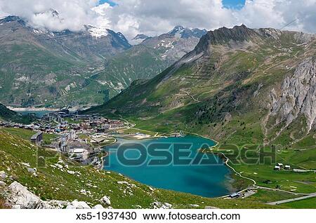 Lake, Tignes, Savoie, Rh? ne-Alpes, France View Large Photo Image Stock Image - Lake, Tignes, Savoie, Rh? ne-Alpes, France. Fotosearch