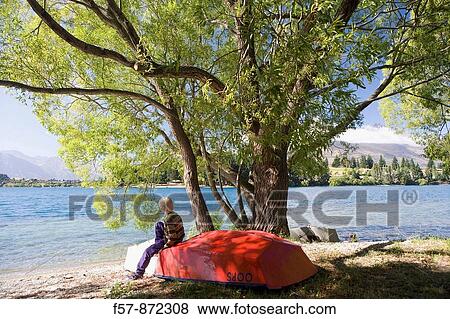 Lake Wakatipu, Queenstown, South Island, New Zealand View Large Photo Image Stock Photo - Lake Wakatipu, Queenstown, South Island, New Zealand. Fotosearch