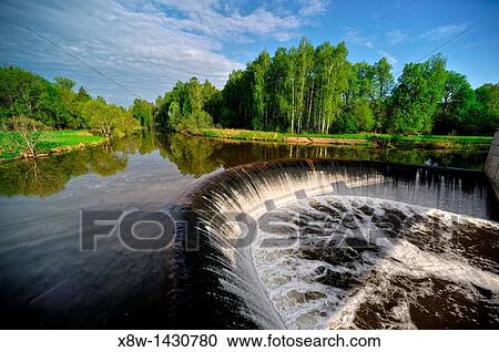 Stock Image - Lama - a river in the Moscow region of Russia, right tributary of Shoshi It follows from a small swamp near the village Sebenki Volokolam area, the estuary near the village of Paveltsevo Tver region, in south-western part of Ivankovskoye reservoir. Fotosearch