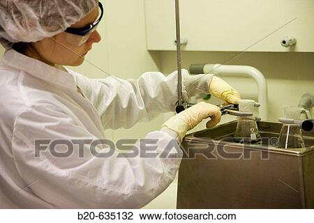 Stock Image - Laminar flow hood. Clean room. Technology and Research Centre. Inasmet-Tecnalia Foundation, San Sebastian, Gipuzkoa, Euskadi. Spain.. Fotosearch