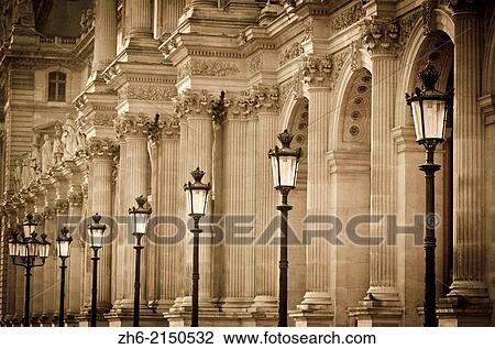 Lamp posts and columns at the Louvre Palace, Louvre Museum, Paris, France. View Large Photo Image Stock Image - Lamp posts and columns at the Louvre Palace, Louvre Museum, Paris, France.. Fotosearch