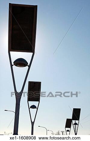 lamp with solar panels, Mollet del Valles, Catalonia, Spain View Large Photo Image Stock Photo - lamp with solar panels, Mollet del Valles, Catalonia, Spain. Fotosearch