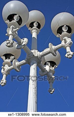 Stock Photography - Lamppost, Moll de la Fusta, Port Vell, Barcelona, Catalonia, Spain.. Fotosearch