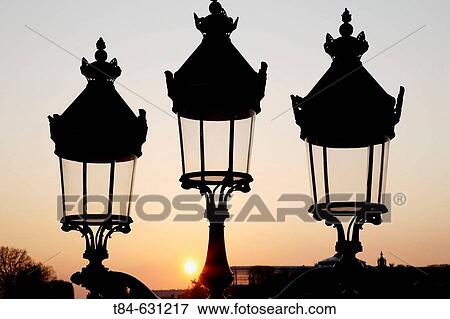 Stock Photo - Lampposts, Paris, France. Fotosearch