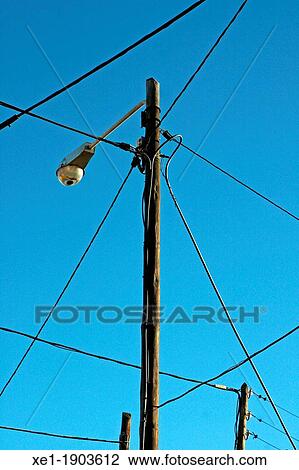 lamps and cables, Balsareny, Catalonia, Spain. View Large Photo Image Stock Image - lamps and cables, Balsareny, Catalonia, Spain.. Fotosearch