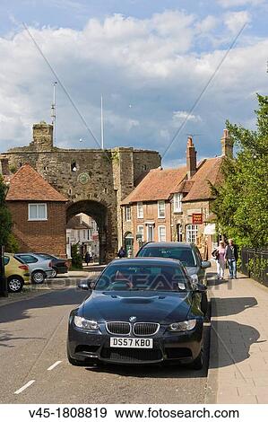 Land Gate, town wall, Hilder's Cliff, Rye, East Sussex, England, UK. View Large Photo Image Stock Photo - Land Gate, town wall, Hilder's Cliff, Rye, East Sussex, England, UK.. Fotosearch