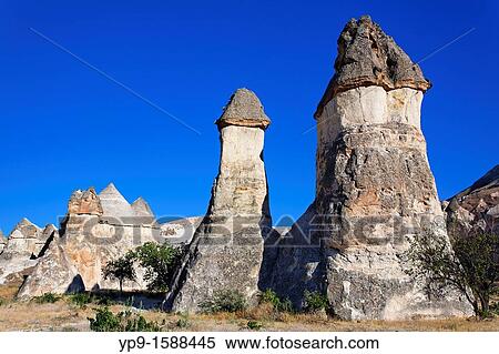Stock Photography - Landscape of limestone fairy chimneys, Zelve, Cappadocia, Turkey. Fotosearch