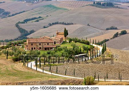 Landscape of the Crete Senesi area, southeast of Siena, near Asciano, Tuscany, Italy, Europe View Large Photo Image Stock Photography - Landscape of the Crete Senesi area, southeast of Siena, near Asciano, Tuscany, Italy, Europe. Fotosearch