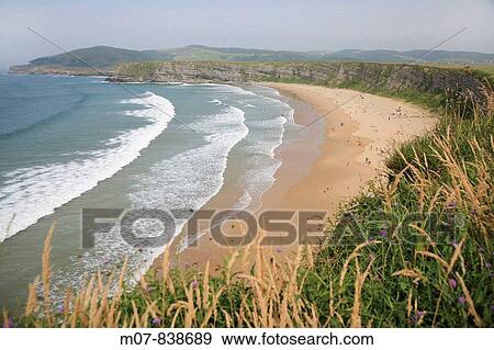 Langre beach, Cantabria region, Spain View Large Photo Image Stock Photo - Langre beach, Cantabria region, Spain. Fotosearch