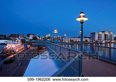 LANTERNS PROMENADE DOBBINS LANDING WATERFRONT ERIE PENNSYLVANIA USA. View Large Photo Image Stock Photograph - LANTERNS PROMENADE DOBBINS LANDING WATERFRONT ERIE PENNSYLVANIA USA.. Fotosearch