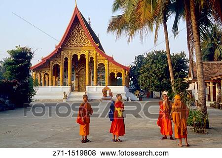 Stock Photo - Laos Luang Prabang Wat Manolom.. Fotosearch