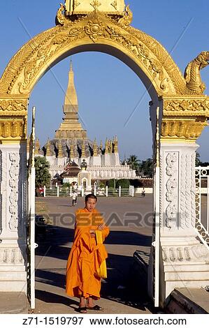 Laos Vientiane Pha That Luang. View Large Photo Image Stock Photo - Laos Vientiane Pha That Luang.. Fotosearch
