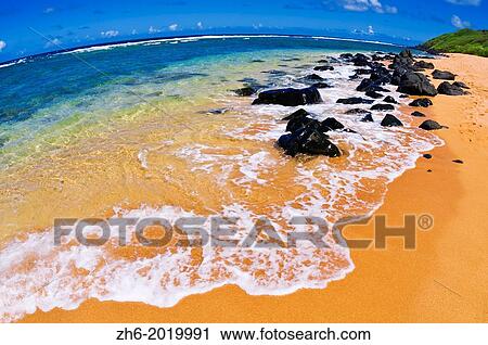 Larsen's Beach, North Shore, Island of Kauai, Hawaii USA. View Large Photo Image Stock Image - Larsen's Beach, North Shore, Island of Kauai, Hawaii USA.. Fotosearch