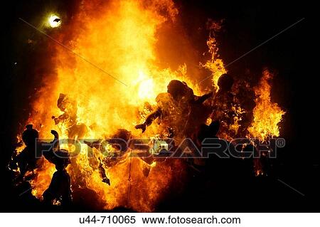 Stock Photography - ? Las Fallas? burning in the St Joseph night (19 th March), Valencia. Spain. Fotosearch
