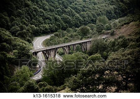 Las Fuentes railway bridge Asturias Spain Europe View Large Photo Image Stock Photo - Las Fuentes railway bridge Asturias Spain Europe. Fotosearch