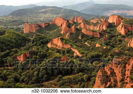 Stock Photograph - Las M? dulas, ancient roman gold mining site Le? n province, Castilla-Le? n, Spain. Fotosearch