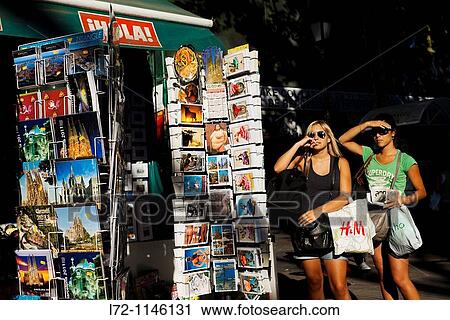 Las Ramblas, Barcelona, Spain. View Large Photo Image Stock Image - Las Ramblas, Barcelona, Spain.. Fotosearch