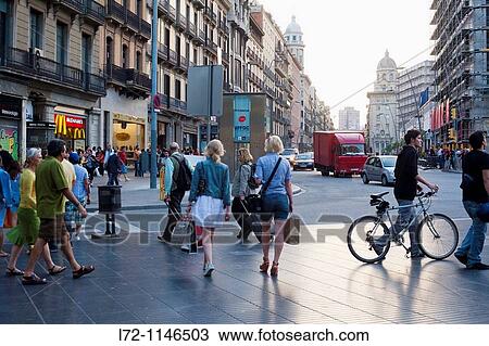 Las Ramblas, Barcelona, Spain. View Large Photo Image Stock Image - Las Ramblas, Barcelona, Spain.. Fotosearch