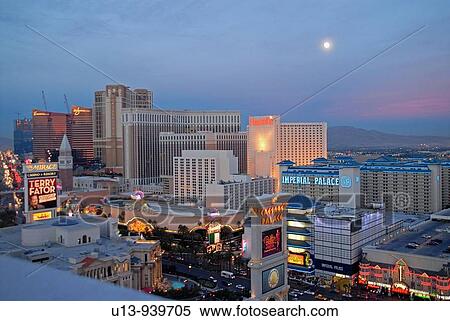 Las Vegas Strip at Sunset View Large Photo Image Stock Photography - Las Vegas Strip at Sunset. Fotosearch